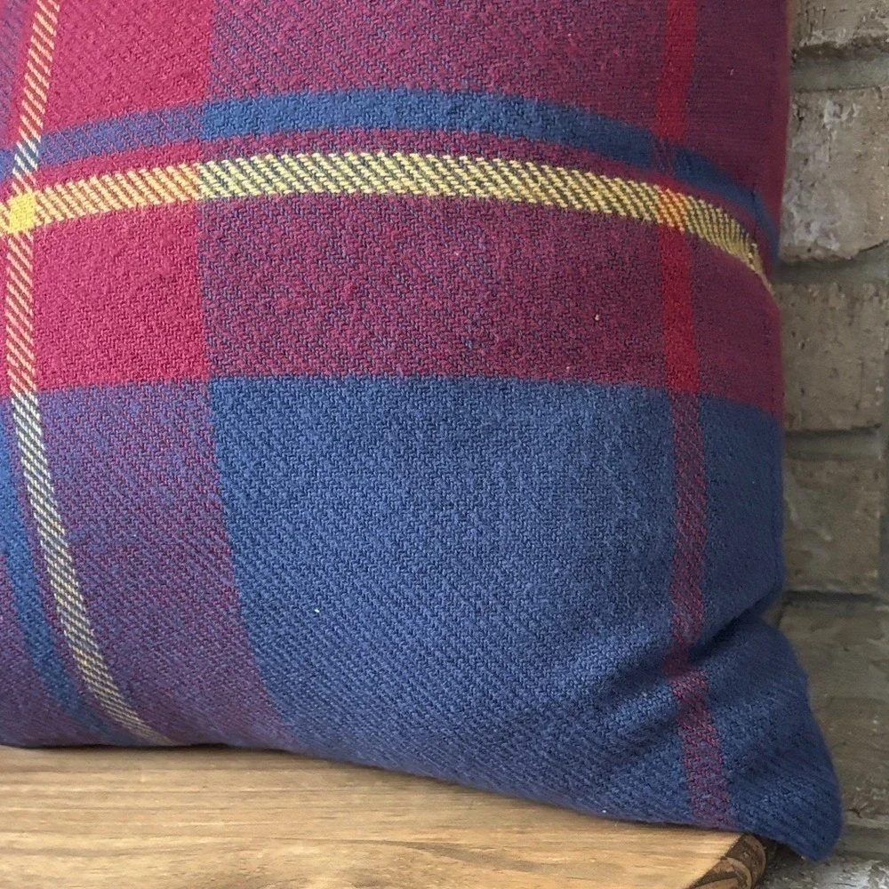 Sonoma Oversized Fall Plaid Square Throw Pillow (Red, Orange, Blue, Purple) 20